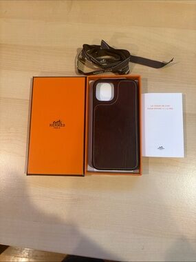 Hermes Brown Leather iPhone Case - Accessories